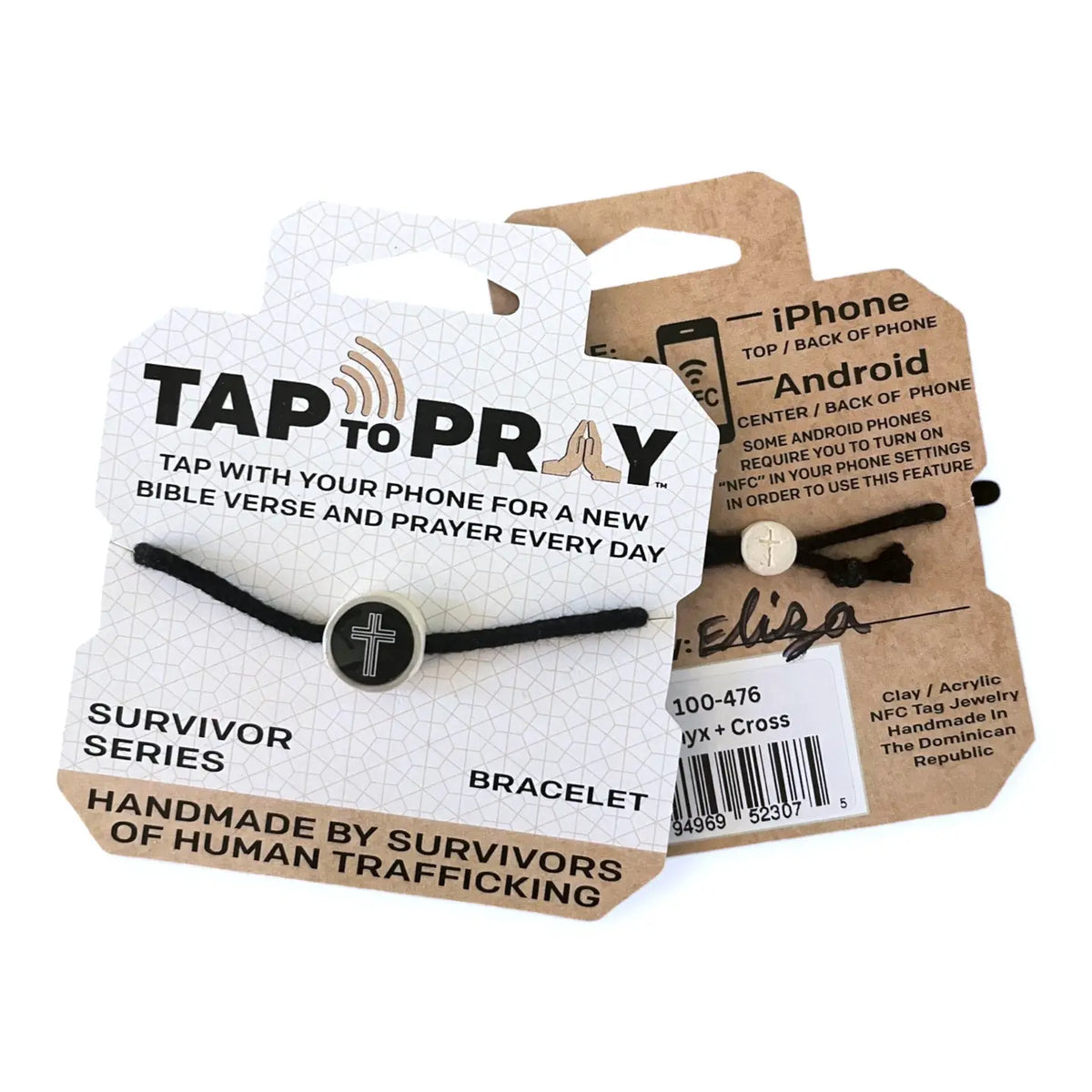 Tap To Pray® Survivor Series Braided Bracelet Onyx