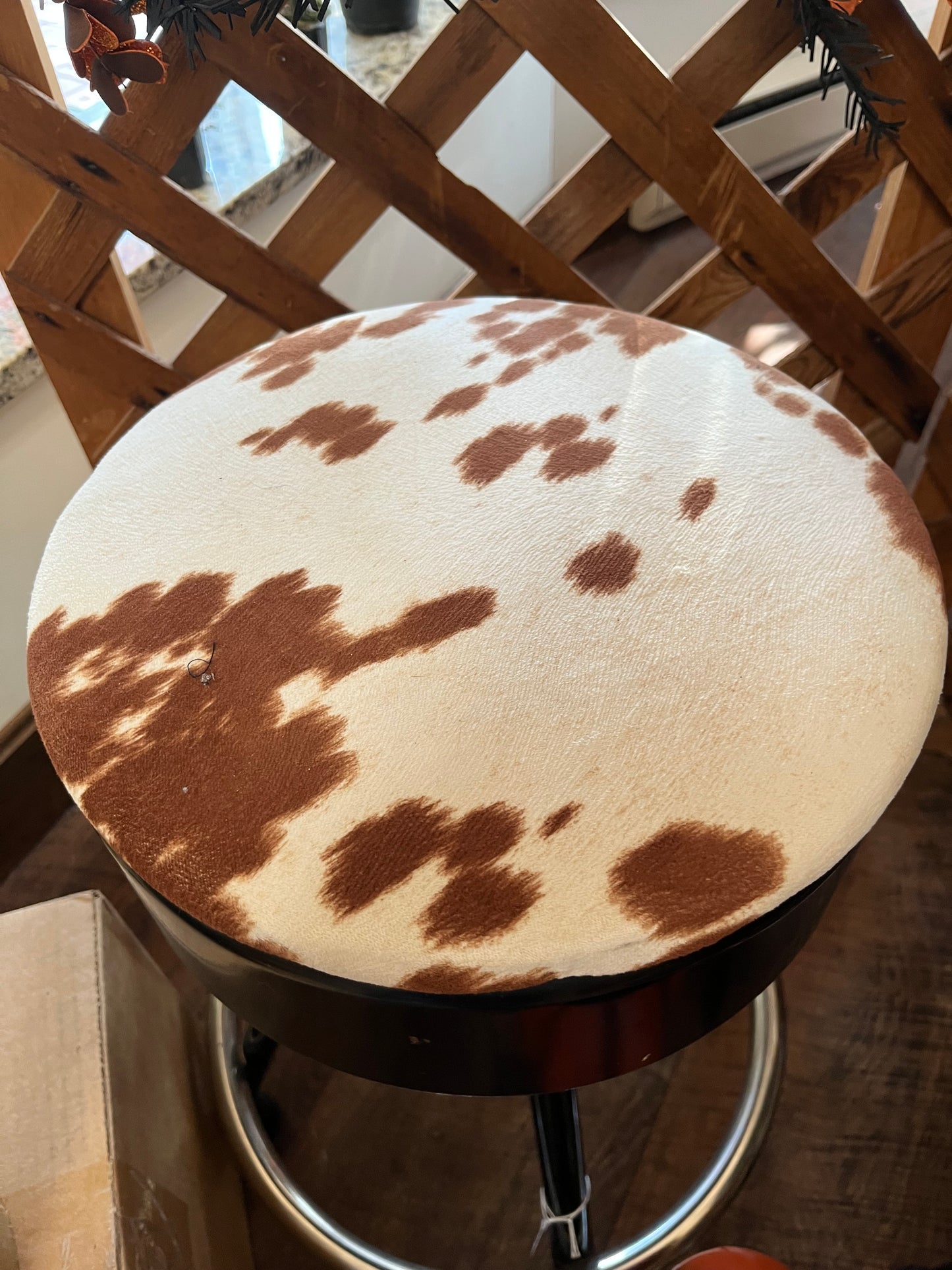 Cow print bar stools