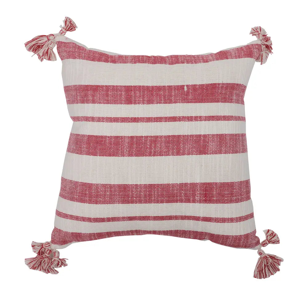 Red Stripe Cotton Pillow