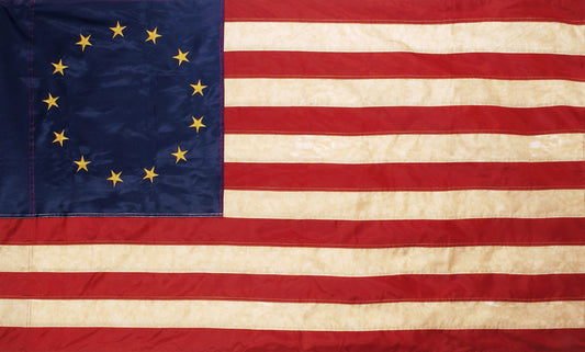 Primitive 13 Star Betsy Ross Flag 36in By 60in
