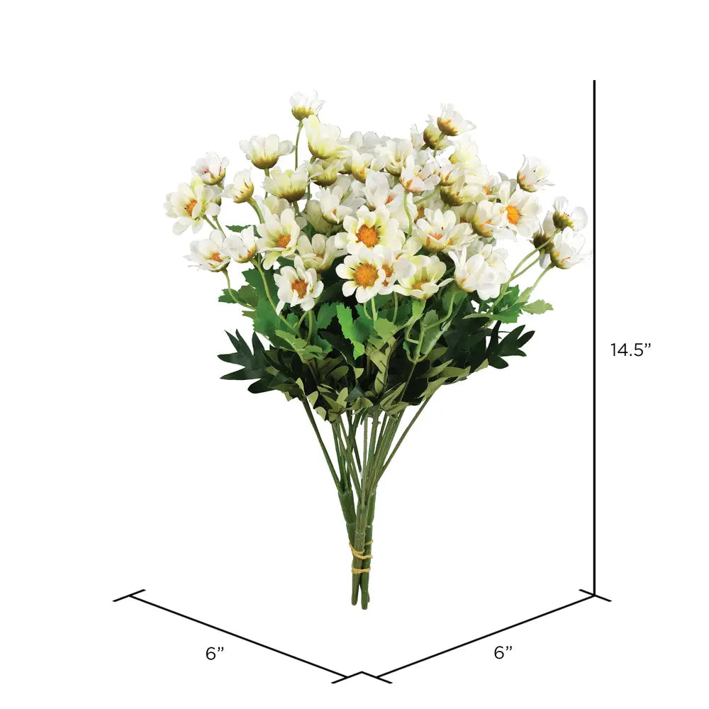 14.5" Artificial White Wild Daisy Bush