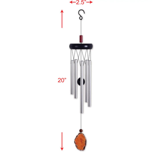 20" Orange Agate Wind Chime Garden Decor