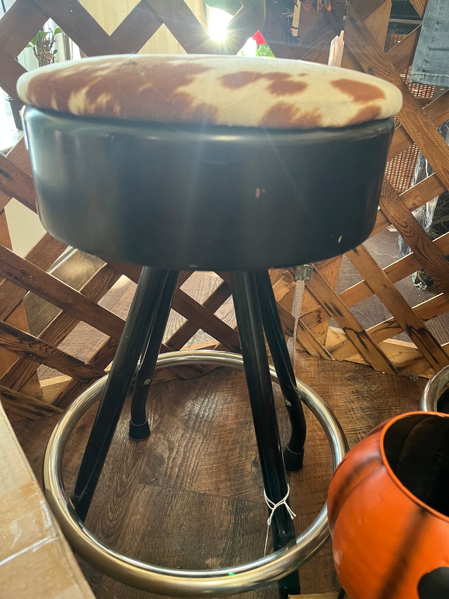 Cow print bar stools