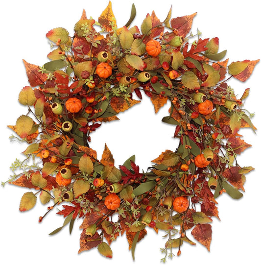Fall pumpkin wreath 22”