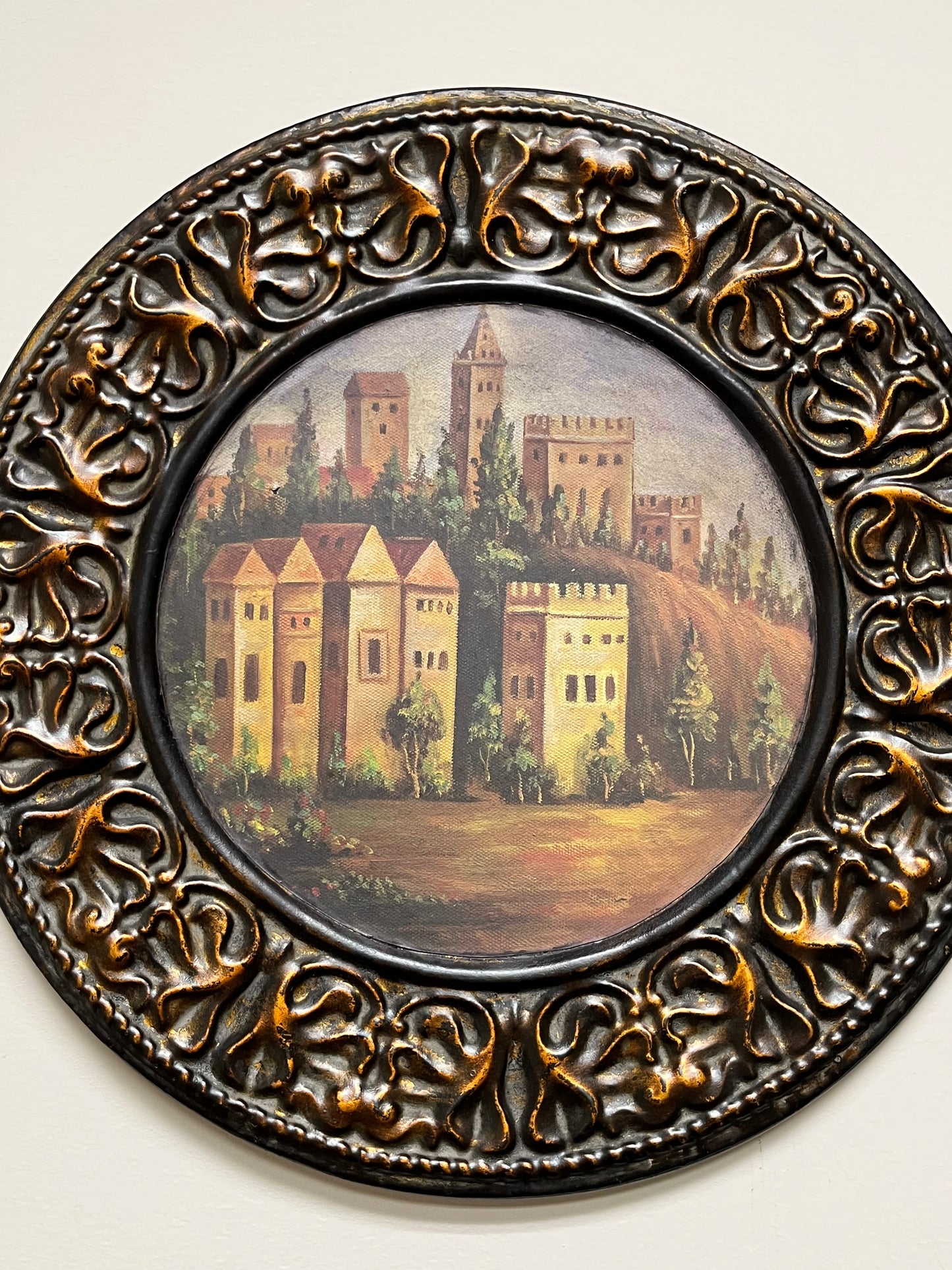Vintage look Tuscan Metal Charger Plate