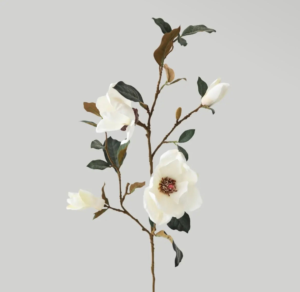 Cream Magnolia Flower Branch 35”