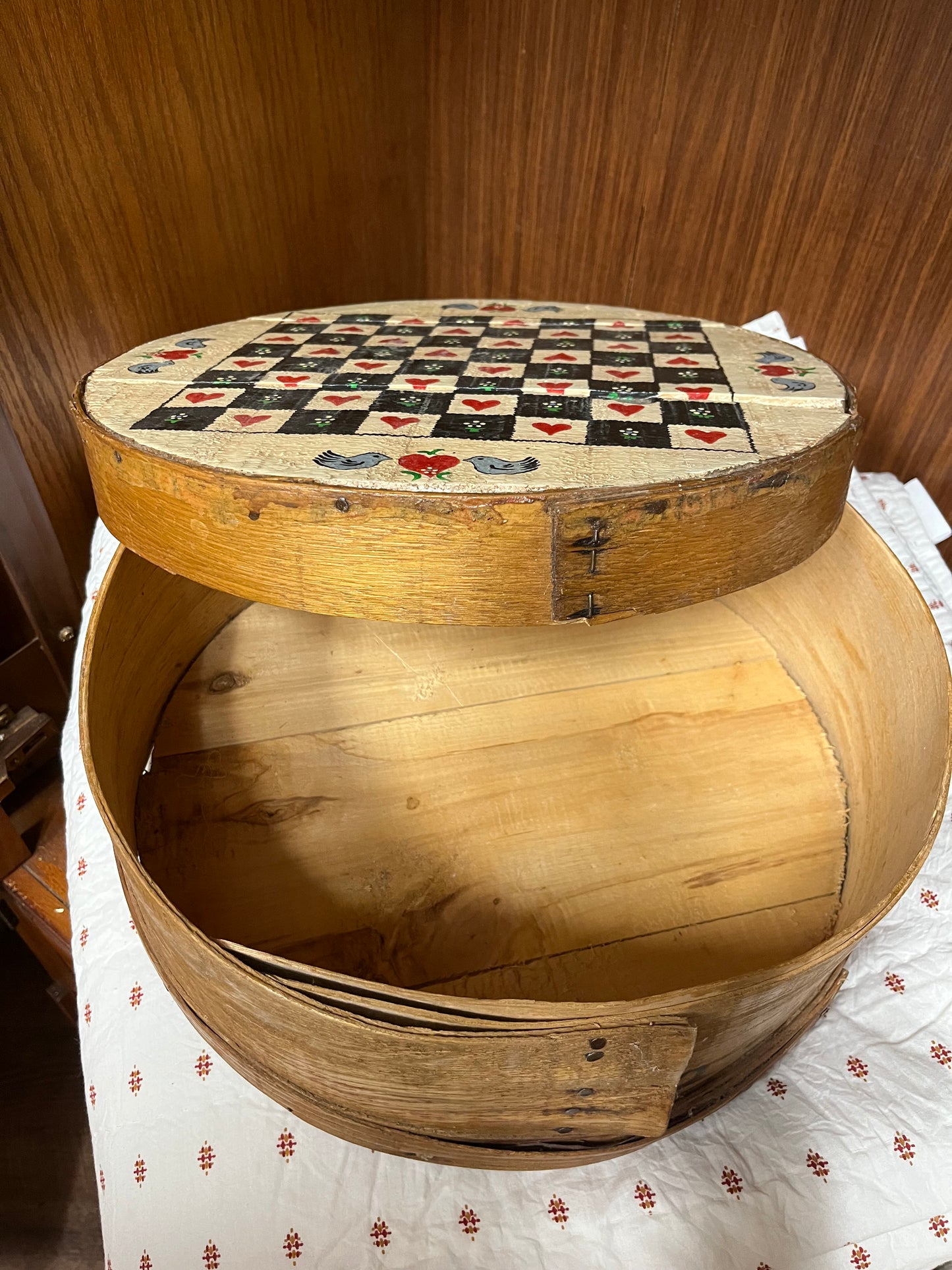 Vintage Shaker Box with game board top