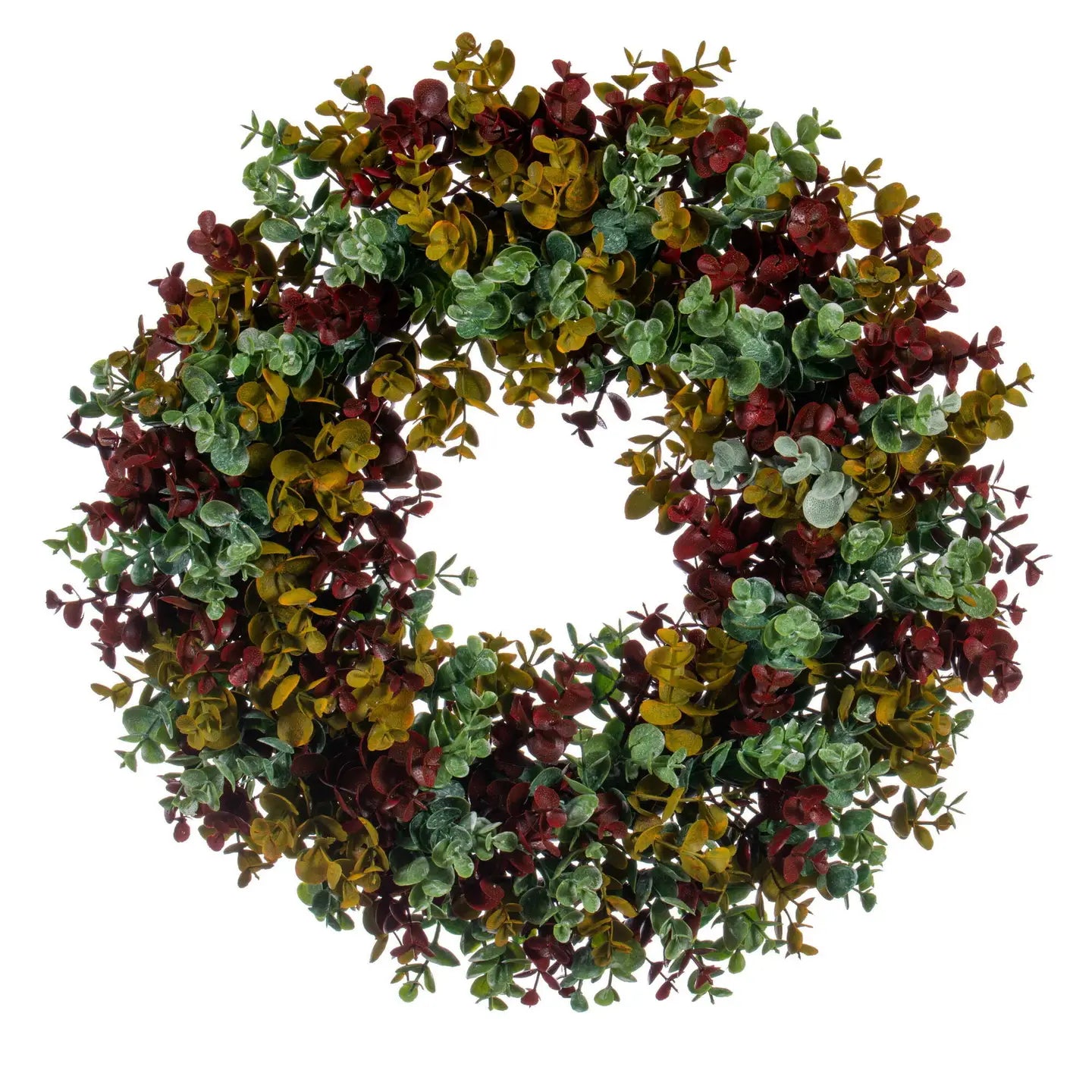 18" Red/Green Spiral Eucalyptus Wreath