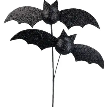 Black Glitter Bat floral picks