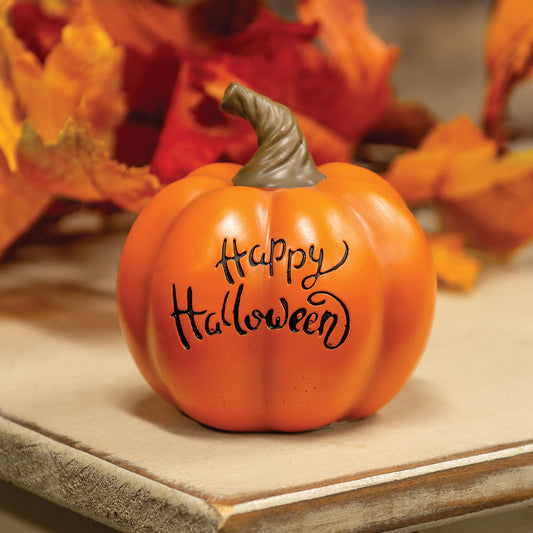 Happy Halloween Resin Pumpkin