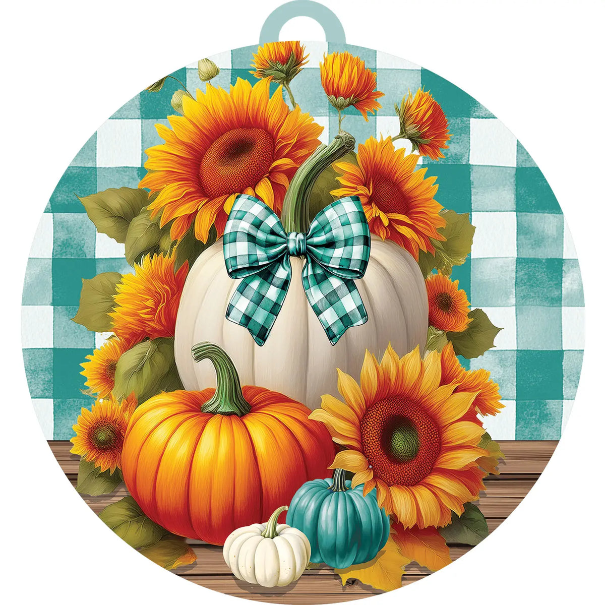 Lg Sunflower Pumpkins door hanger