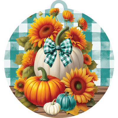 Lg Sunflower Pumpkins door hanger