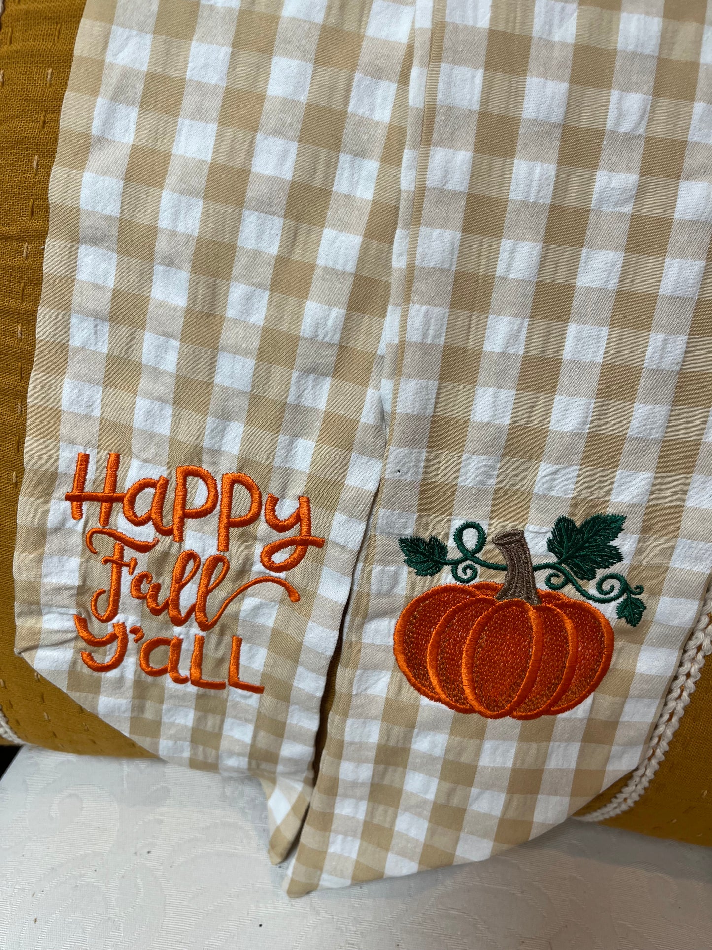 Fall khaki wreath sash