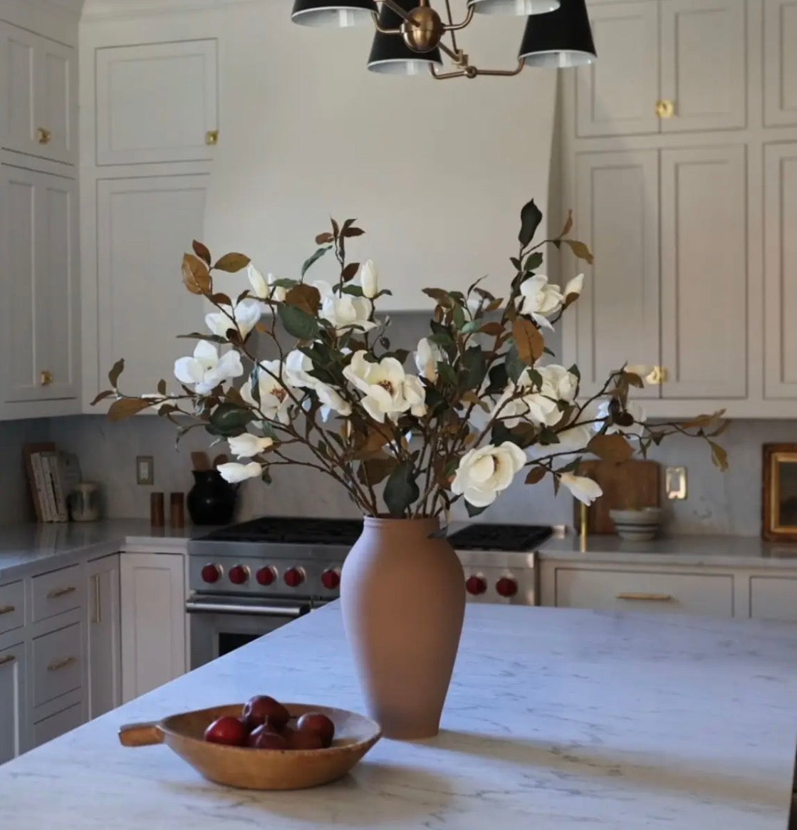 Cream Magnolia Flower Branch 35”