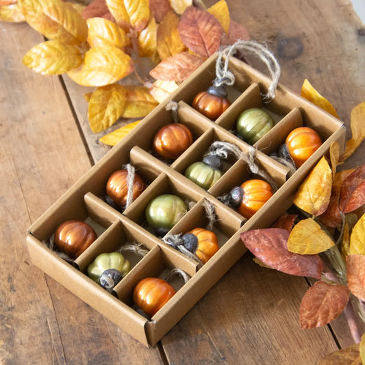 Mini Pumpkin Mercury Glass Ornaments
