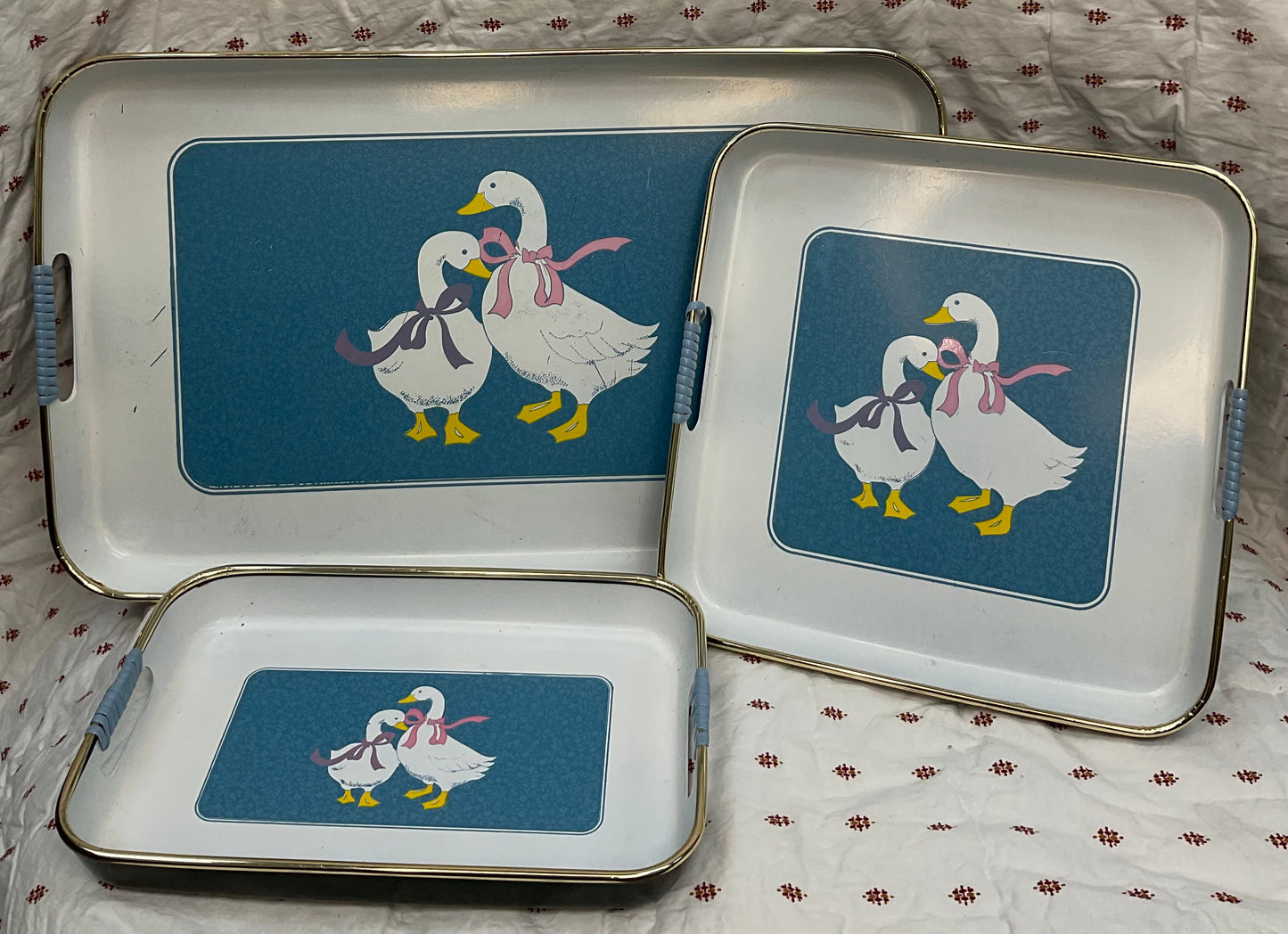 Vintage Geese Trays set 3